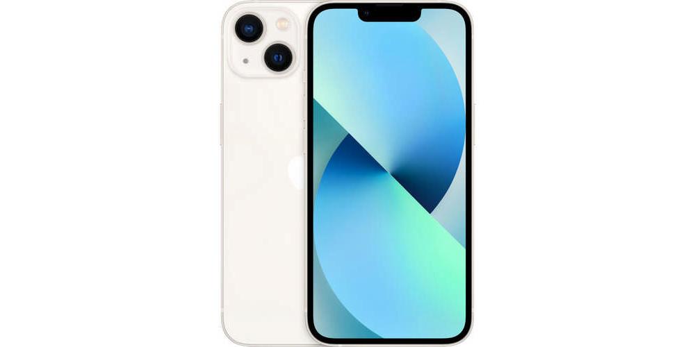 Weißes Smartphone mit großem Display und Dualkamera, Vorder- und Rückseite nebeneinander dargestellt, modernes Design mit blauem Bildschirmhintergrund.